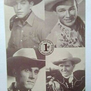 Pacific Ocean Park Arcade Post Card Roy Rogers Fred Himes Ken Curtis Cowboys Unique Gift