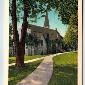 Robert E Lee Gedenkkirche Lexington Virginia Postkarte Leinen Unbenutzt Einzigartiges Geschenk