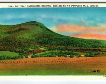 Vintage Linen Postcard The Peak Massanutten Mountain Virginia 1940s