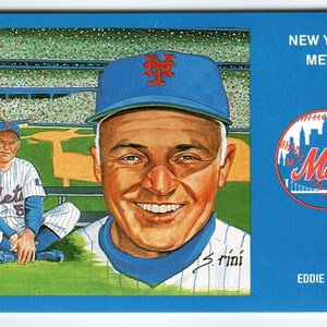 1969 NY Mets Baseball Postkarte Susan Rini Eddie Yost Unbenutzte Limitierte Edition Einzigartiges Geschenk