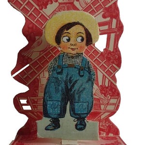 Antike holländische Junge Windmühle Taube Valentinsgrußkarte 3-D gestanzte Stand Up einzigartiges Geschenk