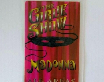 Madonna The Girlie Show Backstage Pass Original 1993 Concert Tour Pink All Areas