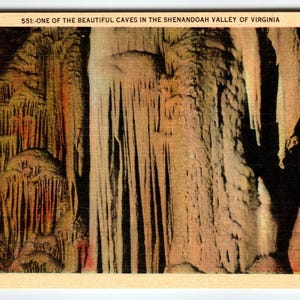 Grottes de la vallée de Shenandoah en Virginie Carte postale en lin Asheville Co n° 45316