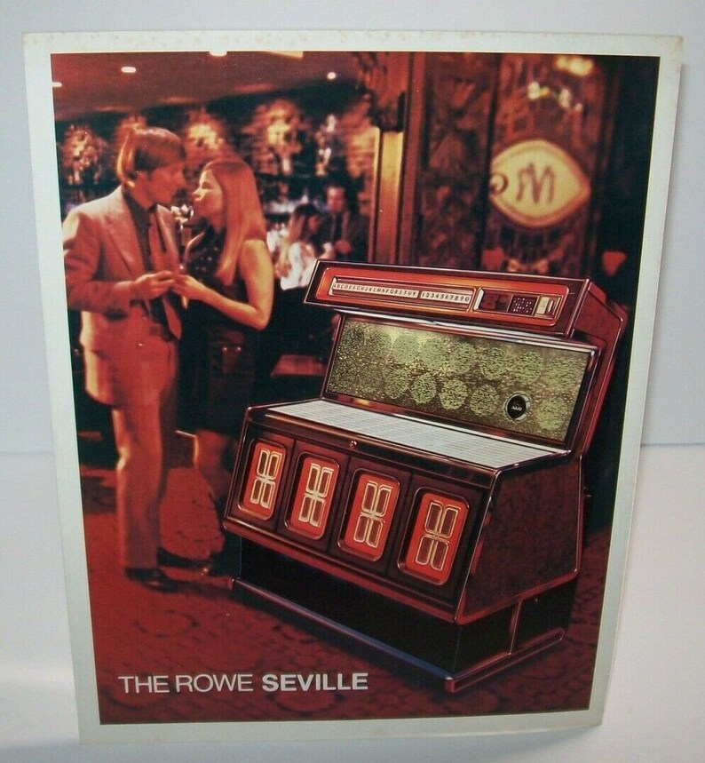 Rowe AMI TI-1 Seville Jukebox FLYER Original 1973 Phonograph Music Artwork