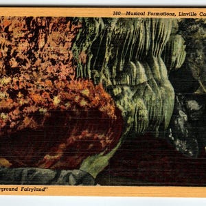 Carte postale Formations musicales de stalactite Grottes de Linville en Caroline du Nord