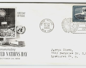 Scott #1100 1956 United Nations Day Stamp First Day Cover FDC Artcraft