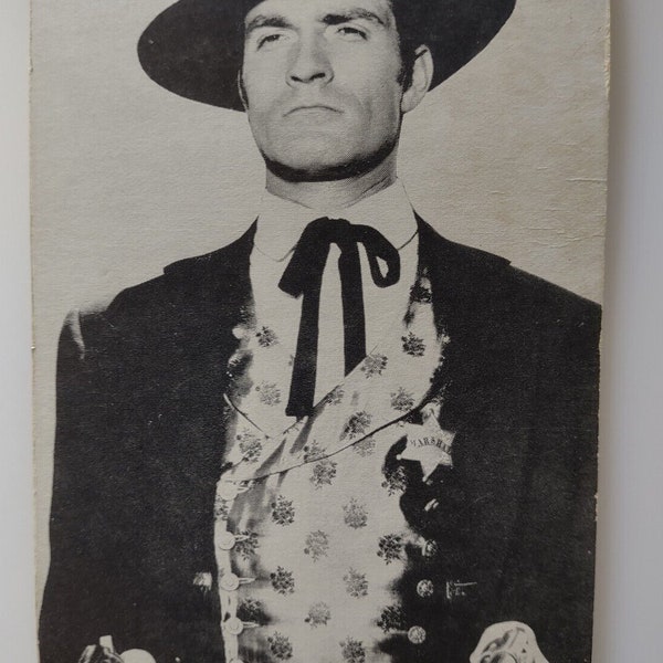 Hugh O'Brian Wyatt Earp Arcade Trade Card Actor Original Exhibit West TV Cowboy Unique Gift