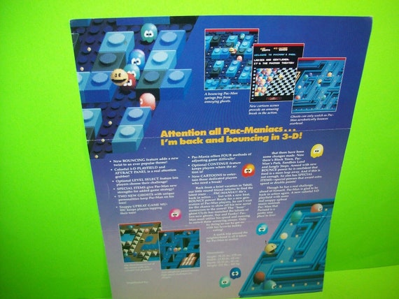 Atari PACMANIA Original 1987 NOS Video Game Flyer Pac Man Arcade Artwork Sheet Artwork Room Decor Atari PACMANIA Original 1987 NOS Video Game Flyer Pac Man Arcade Artwork Sheet Artwork Room Decor