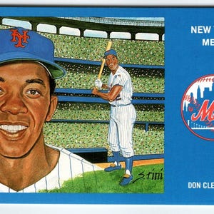 1969 NY Mets Baseball Postkarte Susan Rini Don Clendenon Unbenutzte Limitierte Edition Einzigartiges Geschenk