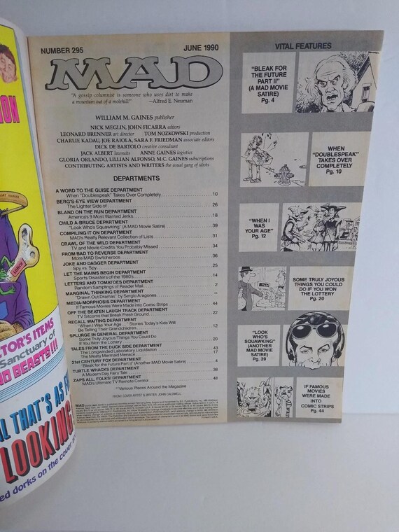 MAD Magazine #295 Mad Comic Book June 1990 Back to the Future II