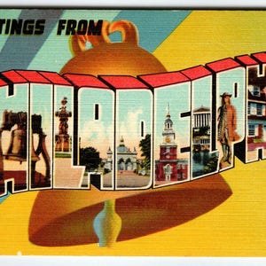 Gruß aus Philadelphia PA Großbrief Postkarte Pennsylvania Linen Liberty
