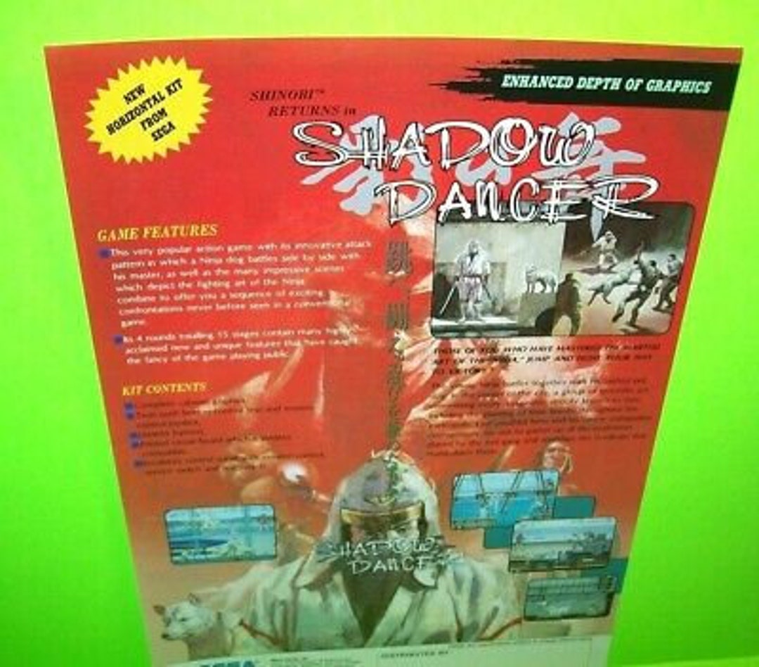 Shadow Dancer Arcade FLYER Original 1989 NOS Video Game Art Etsy
