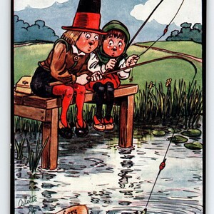 Ihr ANGEL Von Ye Fischen Fliegen Fischen Tuck Postkarte Niederländisch Signiert GE Shepheard 8621 Postkarte