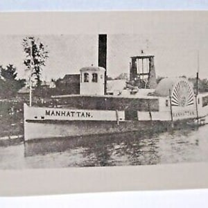Ship Boat Postcard Seneca Lake Manhattan Riverboat William Reed Gordon 1979 Unique Gift