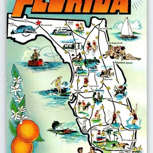 Carte postale de Floride, Carte Chrome, Key West Boats Beach Sun Bathers