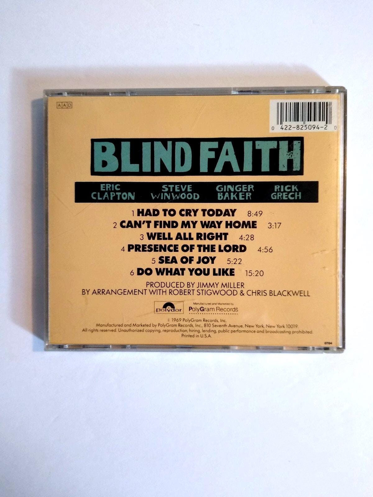 Blind Faith Self Titled Eric Clapton/winwood/baker/grech CD