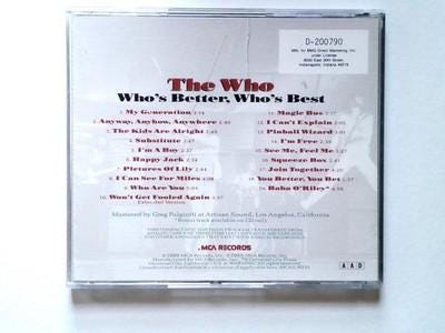 The Who - Who's Better, Who's Collection CD (1988 Rock Compilation