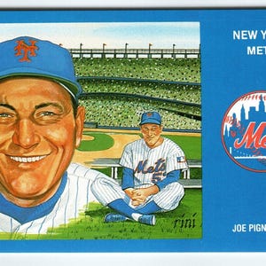 1969 NY Mets Baseball Postkarte Susan Rini Joe Pignatano Unbenutzte Limitierte Edition Einzigartiges Geschenk