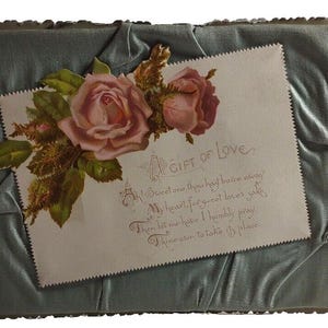 Vintage Valentine Grußkarte mit Seide überzogene Grußkarte Geschenk der Liebe gestanztes Standup-Unikat-Geschenk