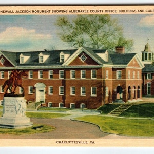 Stonewall Jackson Monument Court House Charlottesville Virginie Carte postale cadeau unique en lin