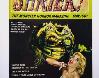 Revista ¡Grito! Mayo de 1965 #1 Horror de monstruos Bette Davis Vincent Price ACME