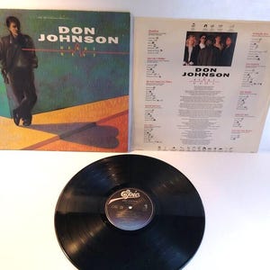 Don Johnson Heartbeat 1986, album vinyle LP, pochette rabattable Miami Vice, cadeau unique