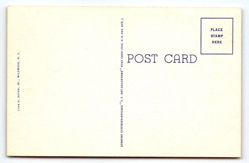 Hola desde Wildwood By The Sea, Nueva Jersey, postal grande de lino con letras C T imagen 2