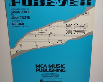 Chicago We Can Last Forever Sheet Music 1988 Pop Rock Music Jason Scheff Dexter Unique Gift