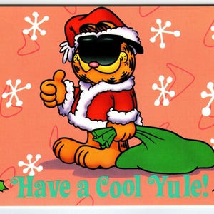 Garfield Weihnachten Postkarte Cooles Yule Jim Denimys Orange getigerte Katze 1978 Einzigartiges Geschenk