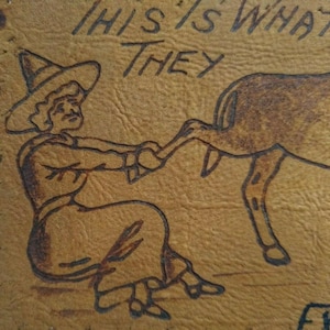 Antike Halloween Postkarte Leder Hexe Ziehen Esel Bein 1907 E St Louis ILL Einzigartiges Geschenk