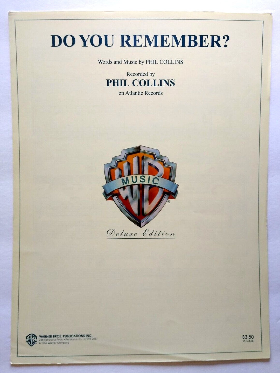 Phil Collins Do You Remember Sheet Music 1989 Pop Soft Rock Song Ballad Phil collins do you remember sheet music 1989 pop soft rock song ballad