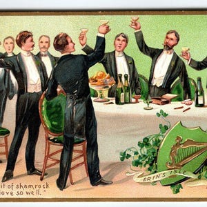 Carte postale de la Saint-Patrick Erin's Isle We Bit Of Shamrock Tuck 157 Allemagne 1909