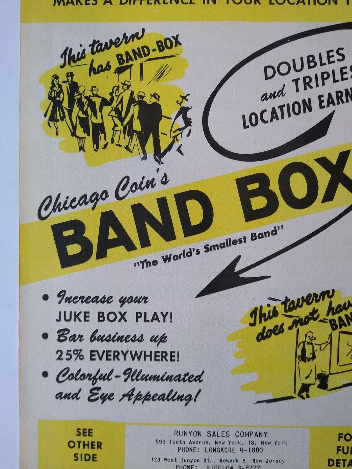 Chicago Coin Band Box Jukebox Flyer 1952 Original Animated Etsy