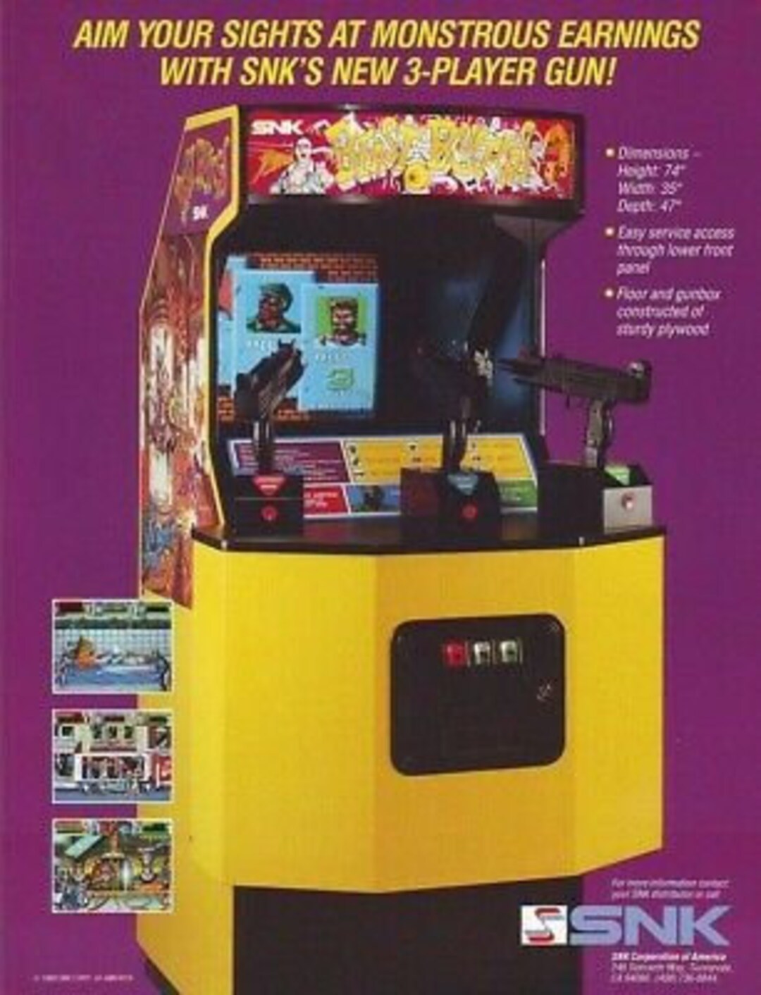 SNK Beast Busters Arcade FLYER Original NOS 1989 Video Game Etsy