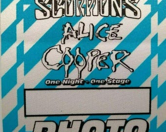 1996 Alice Cooper Scorpions Backstage Pass – Hard Rock Music Memorabilia
