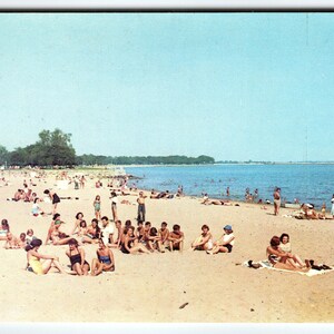 Seaside Park Bathing Beach Bridgeport CT Vintage Lithograph Postcard