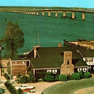 Carte postale du restaurant du New Jersey Tuckahoe Inn, route 9 GSP, Beesley's Point Bridges, cadeau unique