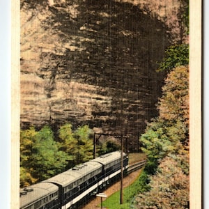 Carte postale Entrée sud du tunnel naturel VA Train Southern Railway Diesel Linen