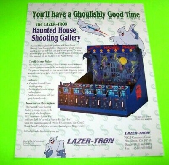 Haunted House Arcade Flyer Original Lazer-Tron Redemption Game Promo 8.5 x 11