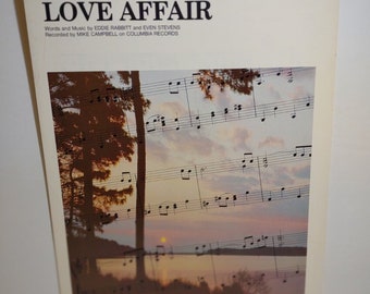 Mike Campbell Eddie Rabbit One Sided Love Affair Sheet Music 1983 Country Music Unique Gift