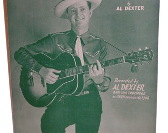 Pistol Packin Mama Al Dexter Sheet Music 1943 Country Western Honky Tonk Song Unique Gift