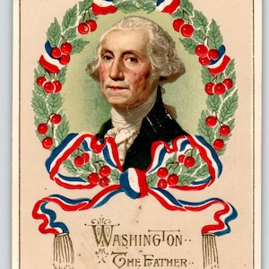 Carte postale patriotique du président américain George Washington, dos Winsch, cadeau unique en relief Allemagne