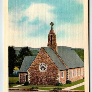 Carte postale Memorial Chapel Church Lake Junaluska en Caroline du Nord, cadeau unique vintage inutilisé