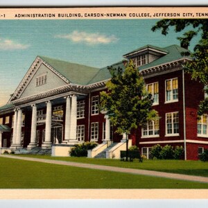 Newman College Building Jefferson City, Tennessee, carte postale en lin, cadeau unique Tenn