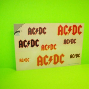 AC/DC Vintage Original Full Decal Set 1984 on Postcard Stickker Gram ...