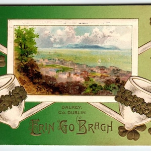 Carte postale de la Saint-Patrick, 1910 Erin Go Bragh Dublin Irlande John Winsch Retour