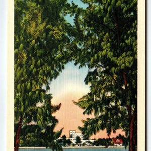 Fort Lauderdale Canal View Beach Florida Carte postale Linge de maison Mid Century inutilisé