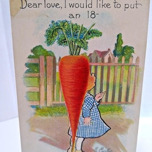 Fantasy Postkarte Tuck E Curtis Karottenkopf Anthropomorphic Garden Patch Serie Einzigartiges Geschenk