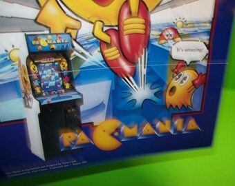 Atari PACMANIA Original 1987 NOS Video Game Flyer Pac Man Arcade Artwork Sheet Artwork Room Decor Atari PACMANIA Original 1987 NOS Video Game Flyer Pac Man Arcade Artwork Sheet Artwork Room Decor