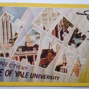 Greetings from New Haven Conneticut Postkarte Großbrief Dexter Yale College Einzigartiges Geschenk
